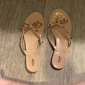 Steven New York blush color Valentino style sandals with gold studs
